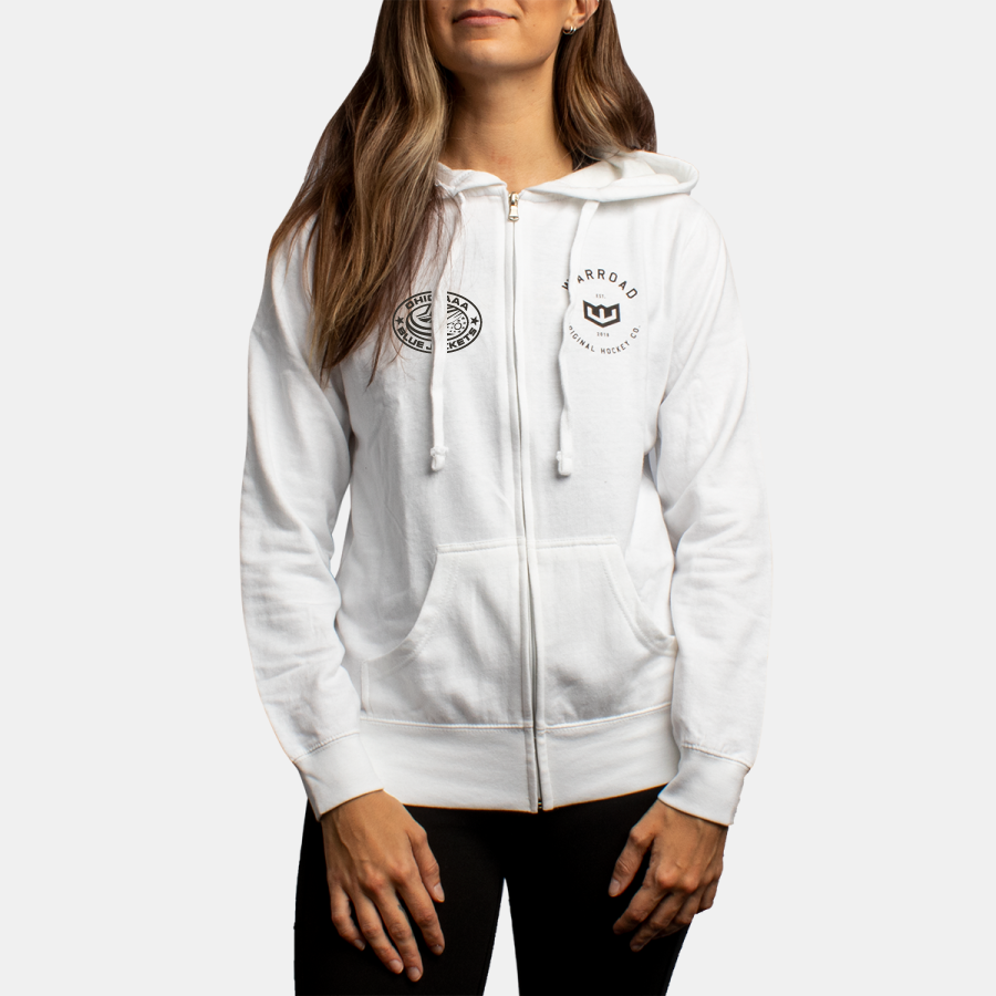 Ladies white zipped 2024 hoodie