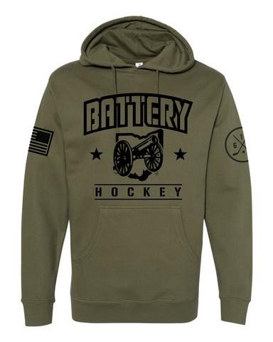 Battery Hockey Military Green Hoodie