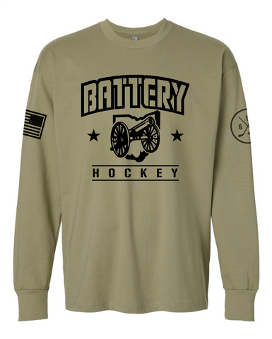 Battery Hockey Military Green Long Sleeve Tee