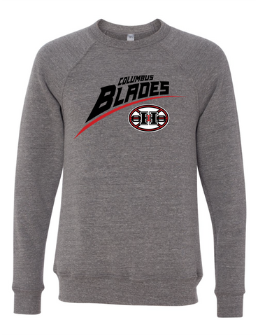 Columbus Blades "Slash" Logo Crewneck Sweatshirt - Grey